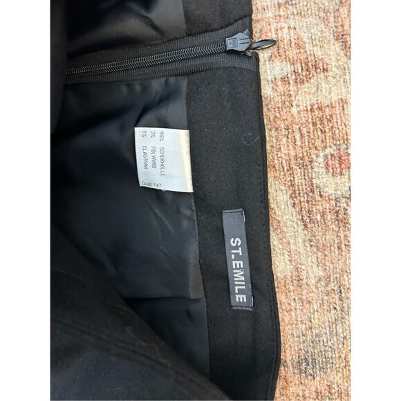 St. Emile Couture Black Virgin Wool Midi Skirt, Size 8, MSRP $415 - Picture 11 of 11